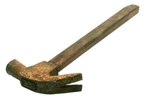 old carpenter's hammer isolated on white background photo