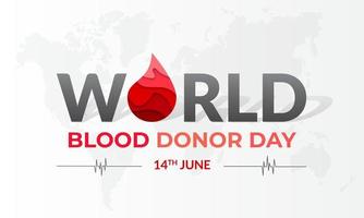feliz día mundial de la sangre 14 de junio diseño de pancartas. ilustración del día del donante de sangre sobre fondo aislado vector