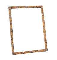 Blank old blackboard photo frame isolated on white background