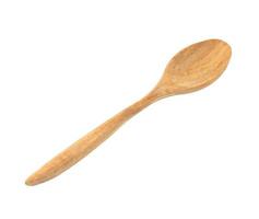 wooden spoon isolated on white background photo