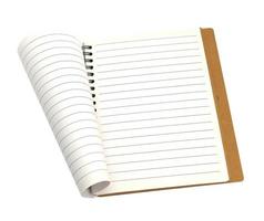 Spiral notebook with lined sheets isolated on white background photo