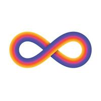 Infinity symbol. Vector logos. Colorful style isolated on a blank background. Symbol of repetition and unlimited cyclicity.