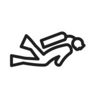 Scuba Diver Line Icon vector