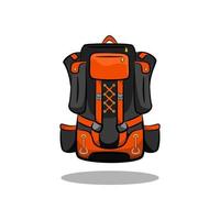 iconos de colores elegantes, con una técnica de líneas redondeadas en negrita. mochila, mochila, portador, icono de bolsa de senderismo. vector