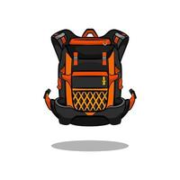 iconos de colores elegantes, con una técnica de líneas redondeadas en negrita. mochila, mochila, mochila, portador, icono de bolsa de senderismo. vector