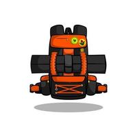 iconos de colores elegantes, con una técnica de líneas redondeadas en negrita. mochila, mochila, mochila, portador, icono de bolsa de senderismo. vector