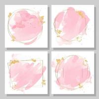 Trendy watercolor floral square templates. Suitable for social media posts, mobile apps, cards, invitations, banners design and web, internet ads. Vector illustration.