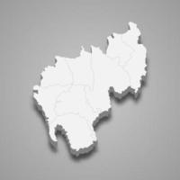 3d map state of India vector