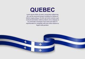 ondeando la bandera de Quebec vector