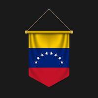 3d realistic pennant with flag vector