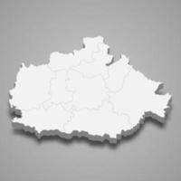 3d isometric map of Baranya is a county of Hungary vector