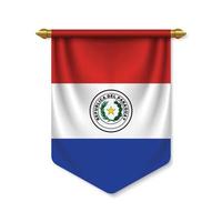 3d realistic pennant with flag vector