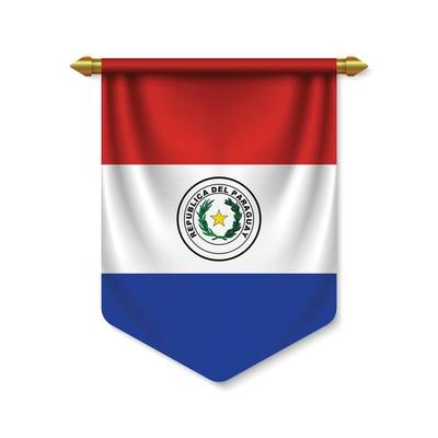 3d realistic pennant with flag