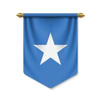 3d realistic pennant with flag vector