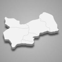 Mapa isométrico 3d de mus es una provincia de turquía vector