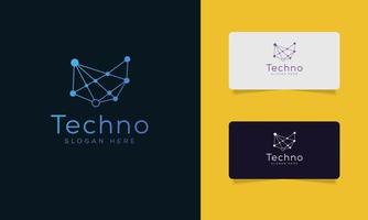 Vector logo design template. Tech sign