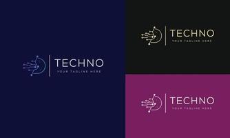 Vector logo design template. Tech sign