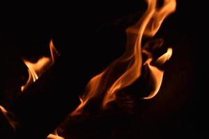 Beautiful and close shot of burning fire photo