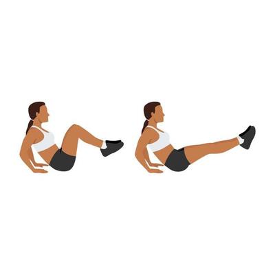 Woman doing Chest press punch up exercise. Flat vector illustration  isolated on white background