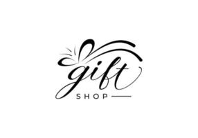 Gift shop initial handwriting vector logo design, gift shop modern logo design, gift vector logo design