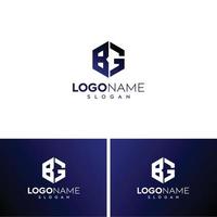 resumen letra bg logo-bg diseño de logotipo vector