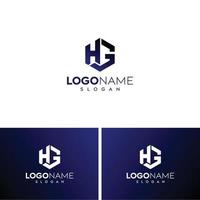 resumen letra hg logo-hg diseño de logotipo vector