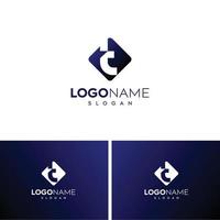 diseño de logotipo abstracto letra t logo-t vector