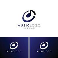 logotipo de música-diseño de logotipo de música abstracta vector