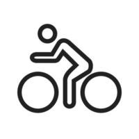 icono de línea de persona ciclista vector