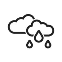 icono de línea de lluvia ligera vector