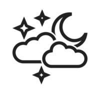Cloudy with moon Line Icon vector