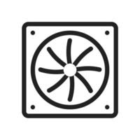 Processor Fan Line Icon vector