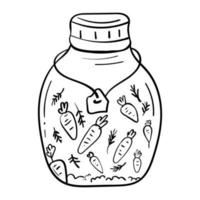 Jar filled with carrots vector