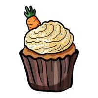 Cupcake with a carrot vector