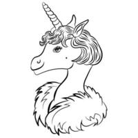 Cute unicorn in retro style vector