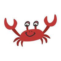 Cute red crustacean crab vector