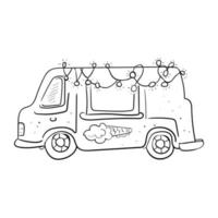 Truck with ice cream vector