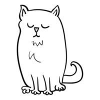 Cute fluffy cat closed his eyes vector