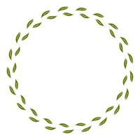 Frame round with leaves vector