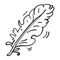 Hand drawn feather vector