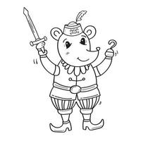 Baby mouse in a pirate suit vector