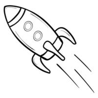 Rocket flying into outer space vector