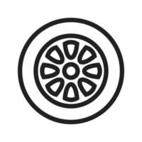 icono de línea de neumáticos de goma vector