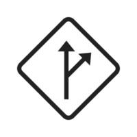 Deviation Sign Line Icon vector