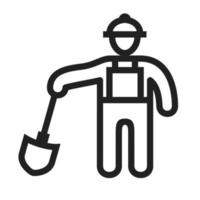 Construction Worker III Line Icon vector