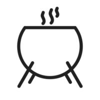 Cauldron Line Icon vector