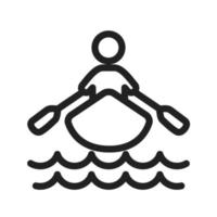 Rowing Person Line Icon vector