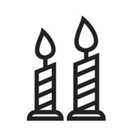 icono de línea de velas vector