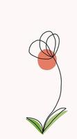 Simplicity flower freehand continuous line drawing flat design. vector