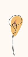 Simplicity flower freehand continuous line drawing flat design. vector